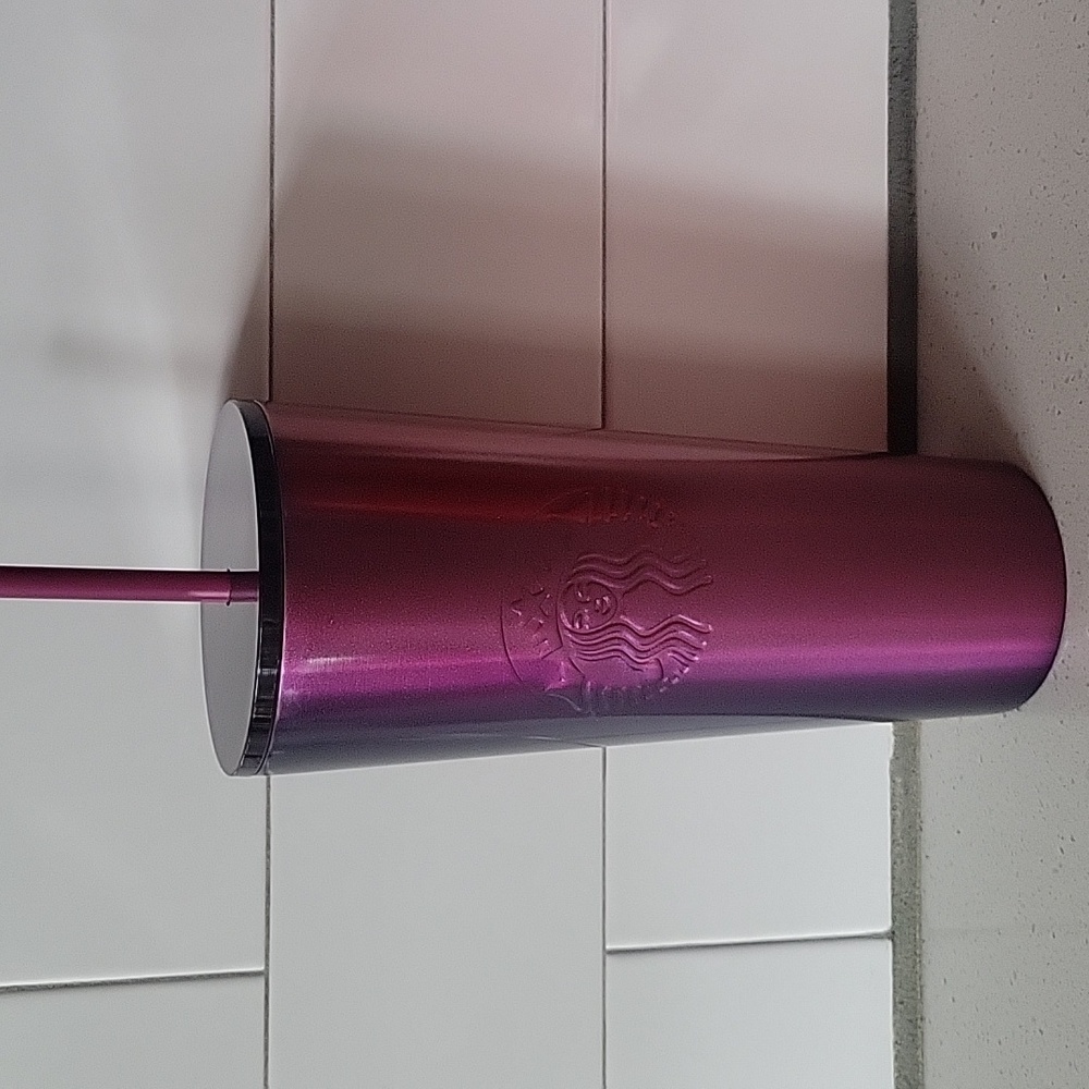 Starbucks 2020 Purple Plum Red Metallic Ombre Stainless Steel 24oz Tumbler